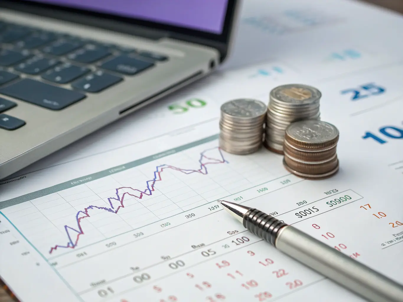A visual representation of revenue growth, showing an upward trending graph with coins and dollar bills. The image conveys the financial benefits of integrating GrowRx's services into a business.